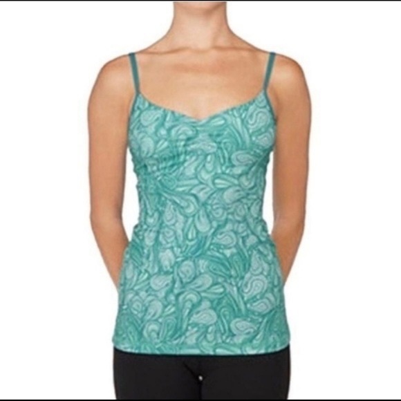 Lululemon Gather V Gulf Undulation Swirl Print Tank- Teal Size 4 - Picture 1 of 9